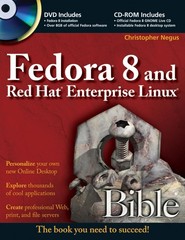 Fedora 8 and Red Hat Enterprise Linux Bible Negus, Christopher paperback Ver…