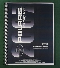 2007 Polaris MV700 ATV Owner’s Manual: 131 Pages & Protective Covers!