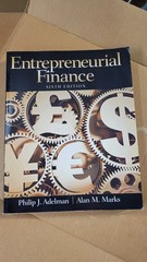 ENTREPRENEURIAL FINANCE BOOK SIXTH 6th EDITION PEARSON TEXTBOOK ADELMAN MARKS