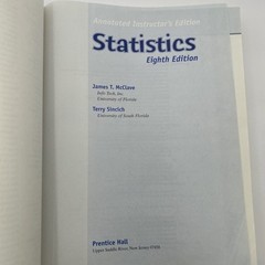 Statistics (8th Edition) by James T. McClave; Terry Sincich Hardback USED
