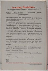 LEARNING DISABILITES by William M. Cruickshank (1980, Pb) * FREE SHIPPING *