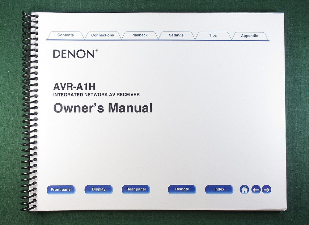 Denon AVR-A1H Instruction Manual: Full Color 353 Pages & Protective Covers!