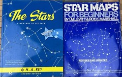 Astronomy Book Lot: 2008 The Stars by H.A. Rey & Vintage 1980 Star Maps Beginner