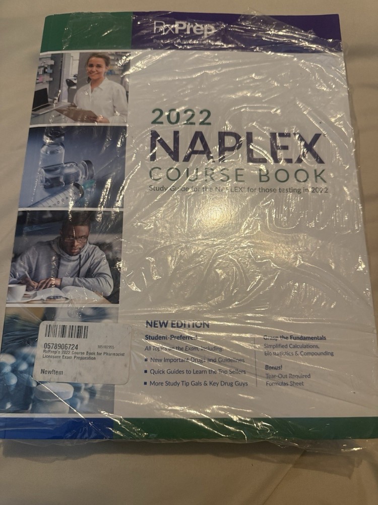 RxPrep 2022 NAPLEX Course Book for Pharmacist Licensure Exam Preparation New