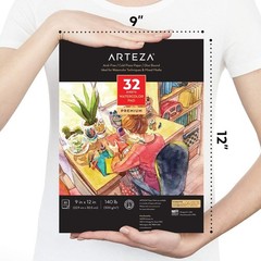 2 Pack Watercolor Sketchbook 32 Sheets Each 9×12 Inch 140lb 300gsm Art Pad