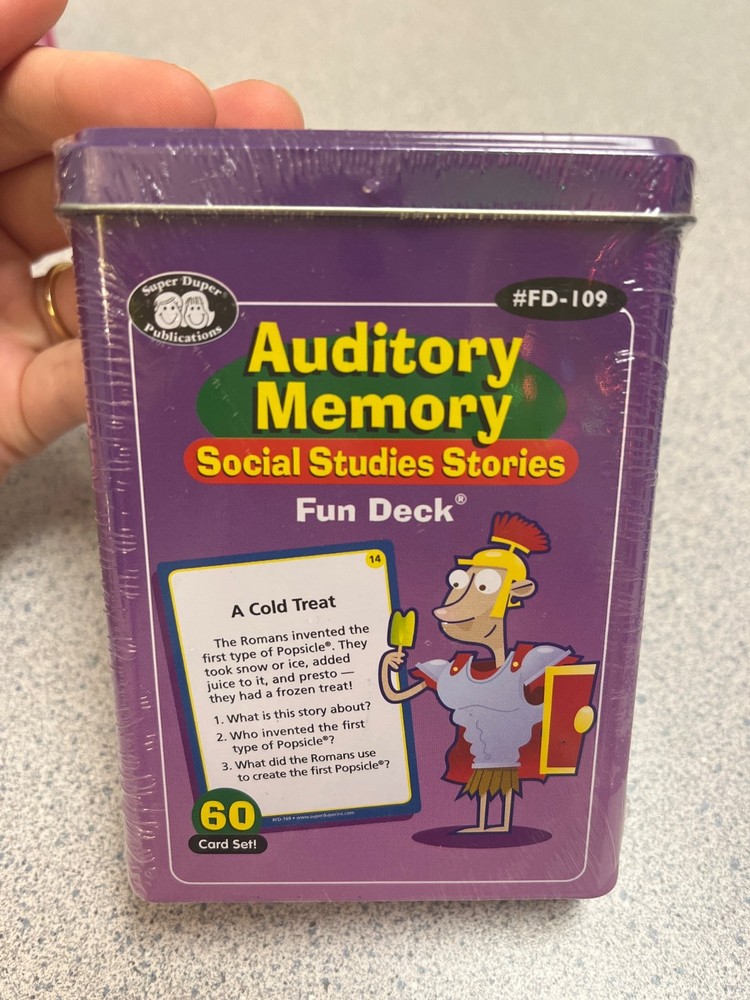 New, excellent: Super Duper Auditory Memory Social Studies Stories Fun Deck