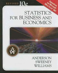Statistics for Business and Economics by David R Anderson: Used