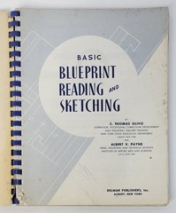 Basic Blueprint Reading & Sketching Book 1956 Edition C. Thomas Olivo Spiral PB