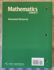 Holt McDougal Mathematics Course 3 Assessment Resources Answers Paperback 2010