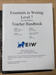 Lot 3 EIW Essentials in Writing Level 7 Assessment Student Book Teacher Handbook