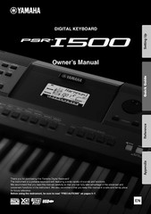 Yamaha PSR-I500 Instruction Manual: 88 Pages & Protective Covers!