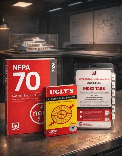 NFPA 70 NEC 2026 Paperback Code Book + Ugly’s Electrical References 2026 + Index