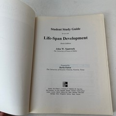 Life-Span Development John W. Santrock 2003 Trade Paperback Student Study Guide
