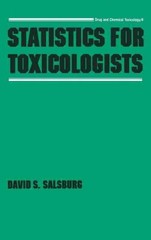 Statistics for Toxicologists by David S. Salsburg (English) Hardcover Book