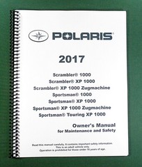 2017 Polaris Sportsman 1000 Owner’s Manual: 167 Pages & Protective Covers!
