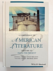 NEW A Companion to American Literature, 3 Volume Set ed S.Belasco hardcover ENG