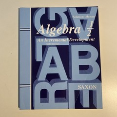 Algebra 1/2 third edition solutions Manual Like New