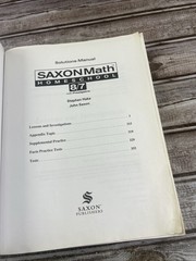 Saxon Math 8/7 Homeschool Solutions Manual by Stephen Hake and Saxon Publishers