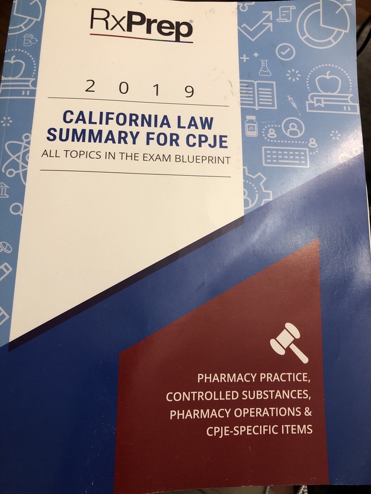 RxPrep 2019 California Law Summary for CPJE – Paperback By RxPrep, New