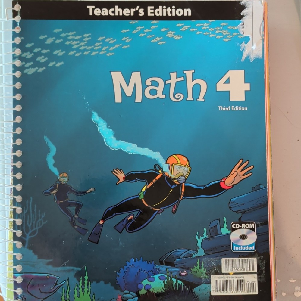 BJU Press Math 4 Textbook 3rd Edition 2008 Spiral Bound w/ CD-ROM
