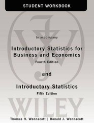 Student Workbook to accompany Introductory Statistics for Business and Ec – GOOD