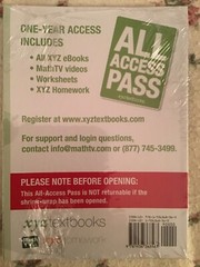 NEW One-Year All Access Pass XYZ Textbooks Student Online Code Card