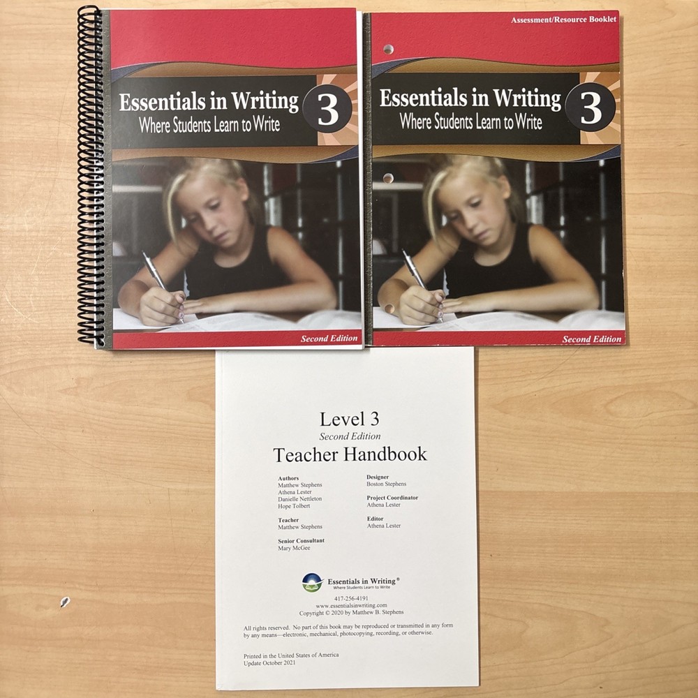 Lot 3 EIW Essentials in Writing Level 3 Assessment Student Book Teacher Handbook