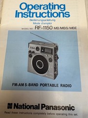 national panasonic rf-1150 mb/mbs/mbe 5 band portable radio instructions