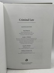 Criminal Law, Ninth Edition – Paul Marcus 2021 Carolina Academic Press HC