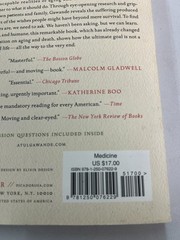 Being Mortal Atul Gawande 2017 Picador #1 New York Times Bestseller Medicine