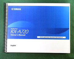 Yamaha RX-A720 Instruction Manual: Full Color 126 Pages & Protective Covers!