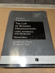 Statutory Supplement to The Law of Business Organizations Cases, Material And P