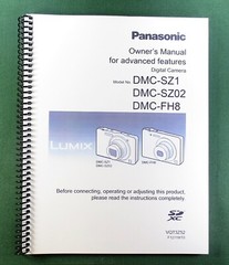 Panasonic Lumix DMC-SZ1 DMC-FH8 Advanced Owner’s Manual 128 Pages & Clear Covers