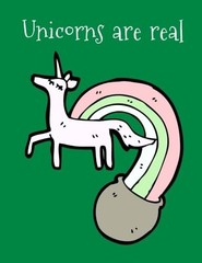 Unicorns Are Real: Forest Green Unicorn Notebook (Composition Book