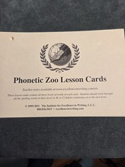 IEW Phonetic Zoo 1999-2011 Large Cards and 2010 Spelling Zoo Cards Set Used
