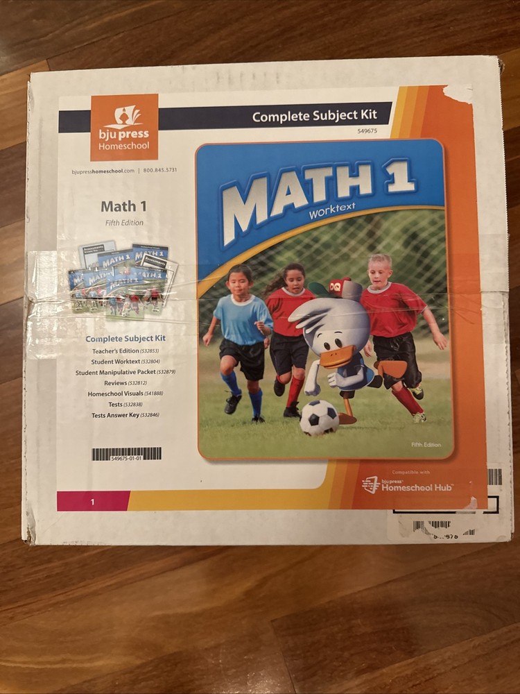 BJU Math 1 5th Edition Complete Subject Homeschool Kit- BRAND NEW IN BOX