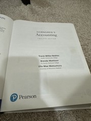Horngren’s Accounting by Mattison Ella Mae Matsumura and Tracie Miller-Nobles
