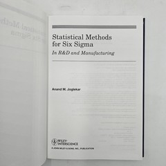 Statistical Methods for Six Sigma Joglekar R&D Manufacturing Wiley HC LIKE NEW