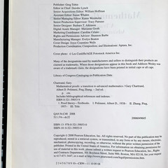 Mathematical Proofs Second Edition by Chartrand Polimeni Zhang 9780321390530