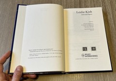 LESLIE KISH: SELECTED PAPERS By Graham Kalton & Steven Heeringa 2003 Hardcover