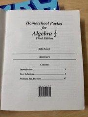 Saxon Algebra 1/2 Test Forms Homeschool Packet Solutions Real-World Applications