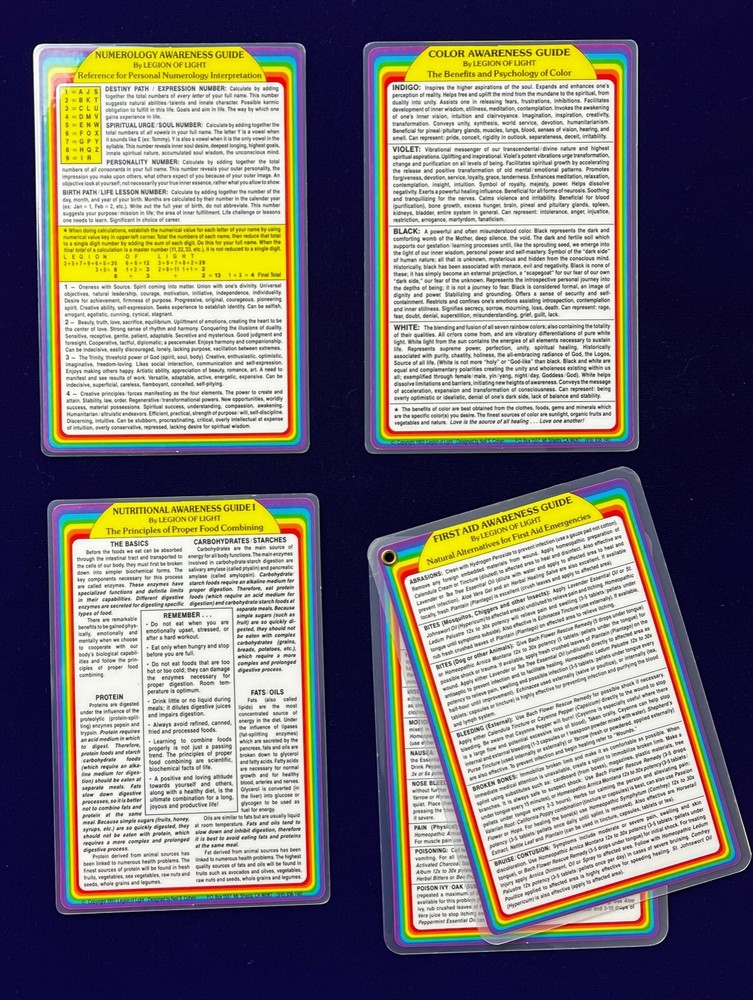 Awareness Guides Lot Numerology Color Nutritional First Aid Legion of Light 1993
