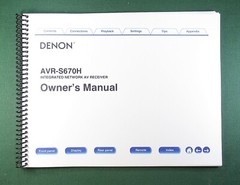 Denon AVR-S670H Instruction Manual: Full Color 248 Pages & Protective Covers!