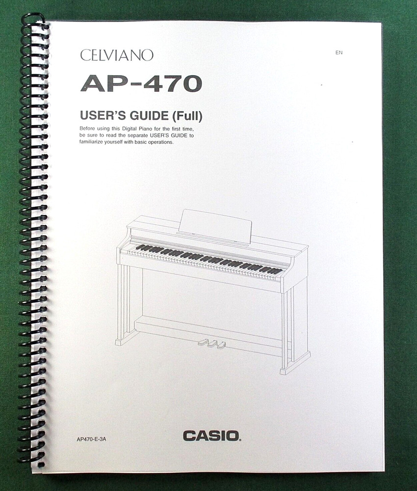 Casio AP-470 Instruction Manual: 62 Pages Coil Bound & Protective Covers!