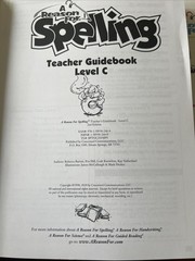 A Reason For Spelling Teacher Guidebook Student Book Level C 3rd Grade