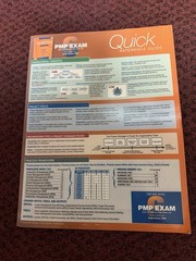 17x PMP Exam Quick Reference Guide Sixth edition By Andy Crowe Laminated 6 Pages