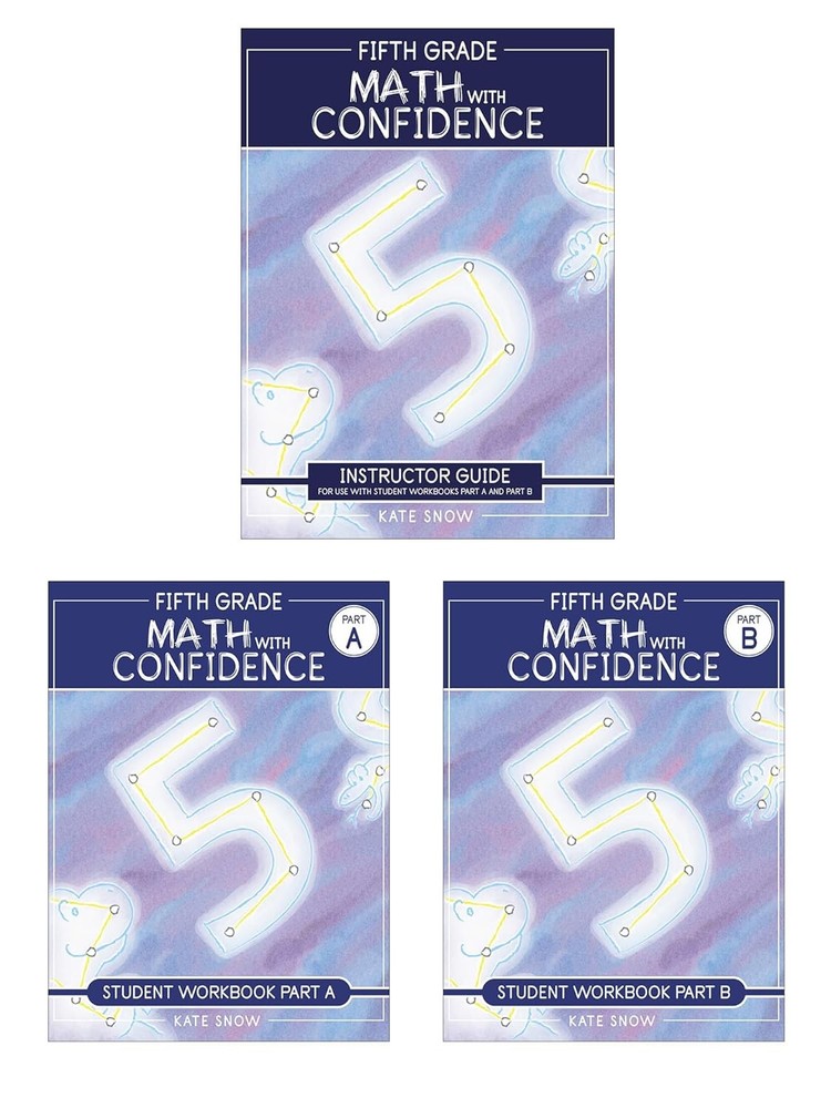 Fifth Grade Math with Confidence Complete Bundle Paperback by Kate Snow
