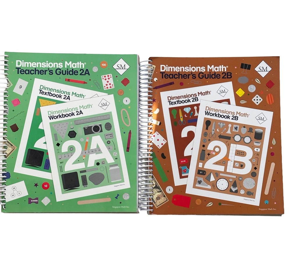 Dimensions Math Teacher’s Guide 2A & 2B Teacher’s Ed Spiral Illustrated 2017