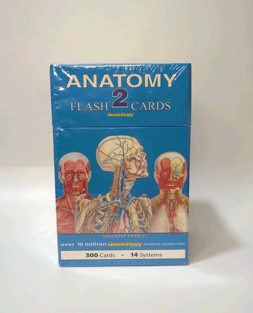 QuickStudy Anatomy 2 Flash Cards by Vincent Perez 300 Count 14 Systems SEALED