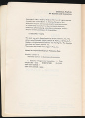 Statistical Analysis for Business & Economics by Leonard J Kazmier 2nd Ed 1973